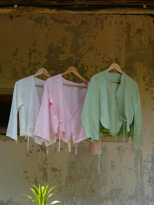 Burrito Wrap Offwhite Linen Shirt