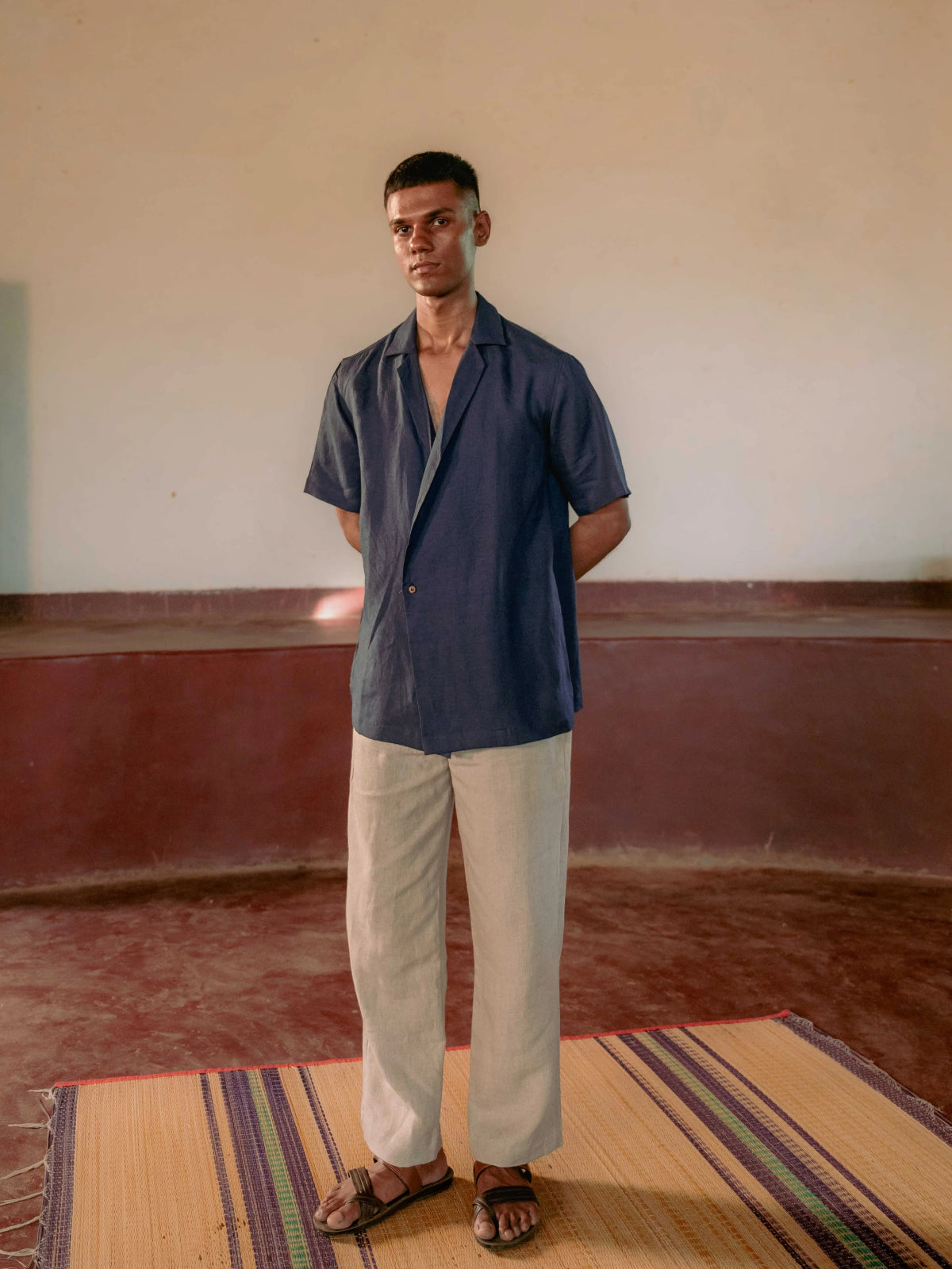 Simple Scenes Blue Linen Shirt