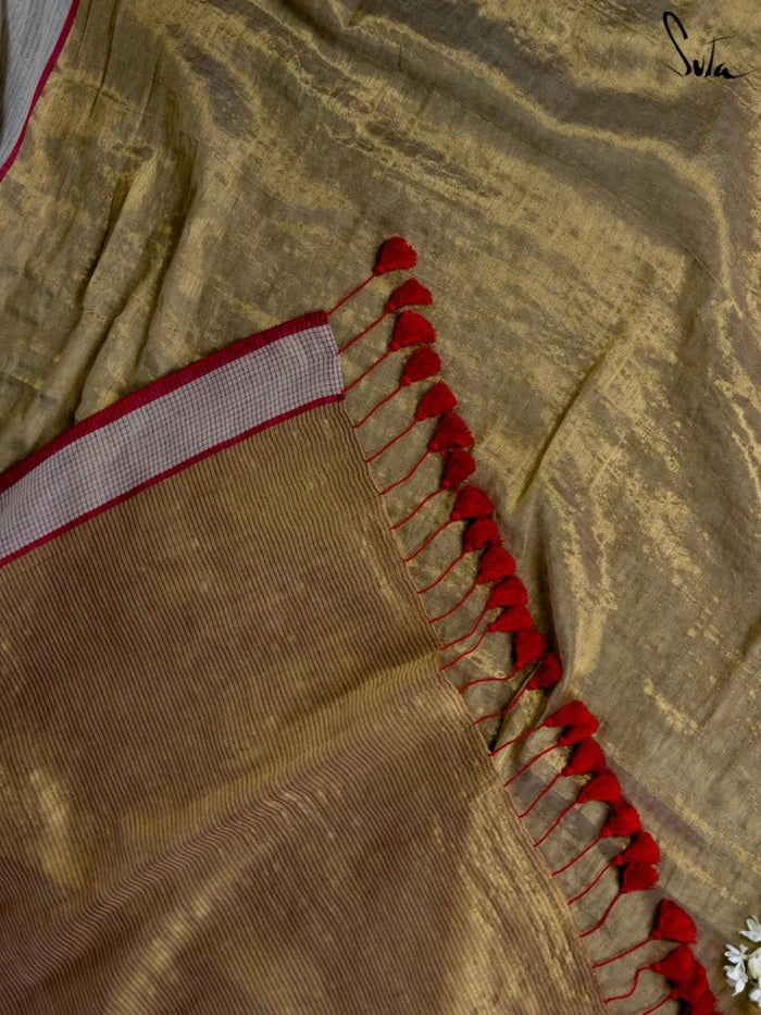 Theeram Gold Cotton with Zari Saree