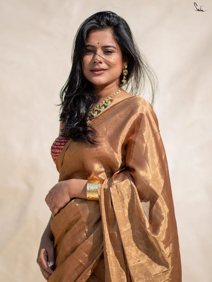 Aurum Pre-Draped Chanderi Silk Saree