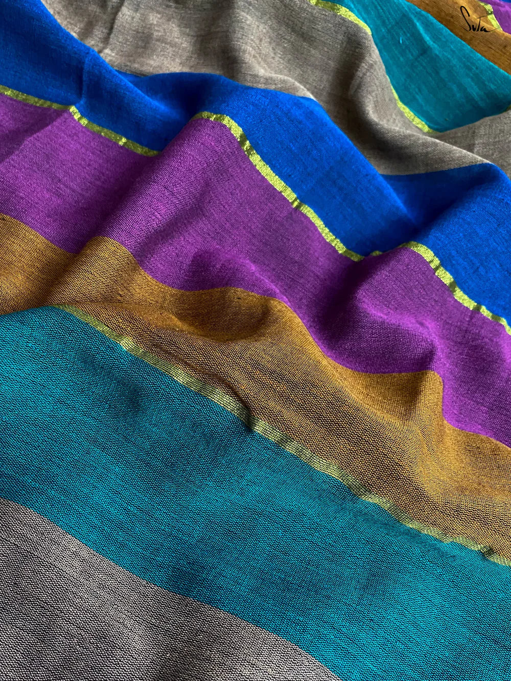 Saya Aana Multicolor Mul Cotton Saree