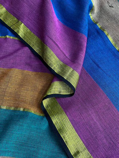 Saya Aana Multicolor Mul Cotton Saree