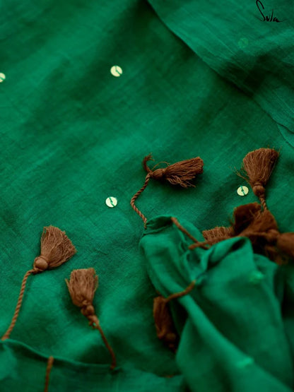 Ode to Green Chumki Mul Cotton Saree
