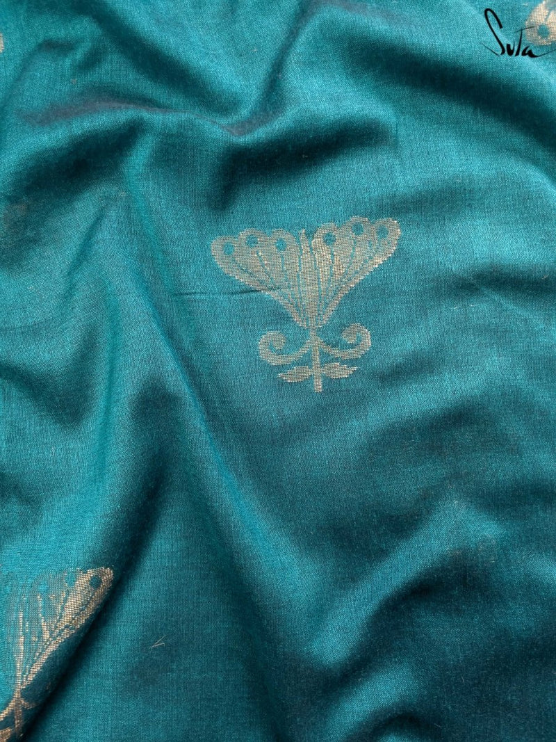 Rasraani Red Cotton Acrylic Saree