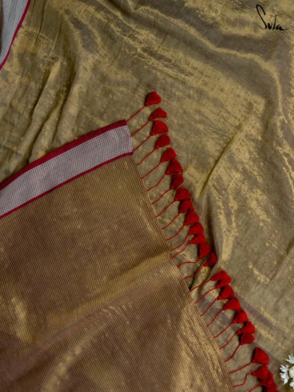 Theeram Gold Cotton with Zari Saree